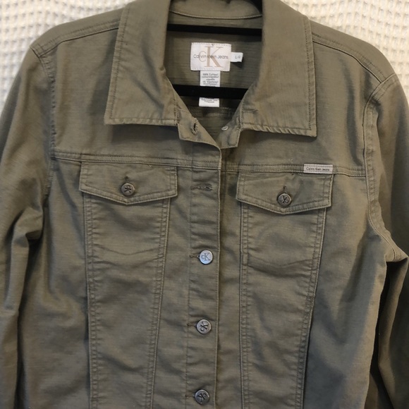 Vintage Calvin Klein Khaki Jean Jacket - Picture 2 of 6